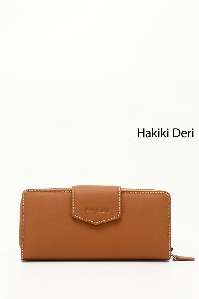 GÖNDERİ(R) Women's Tan Mink Horizontal Genuine Leather Wallet