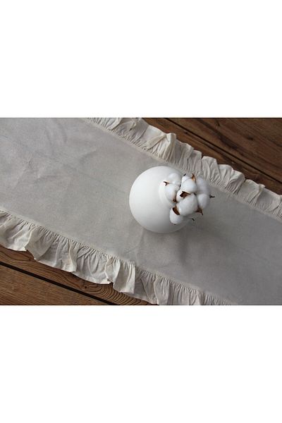 DDHOME Βολάν Λινό Τραπέζι Runner 40x110 cm 5001-Ruffle