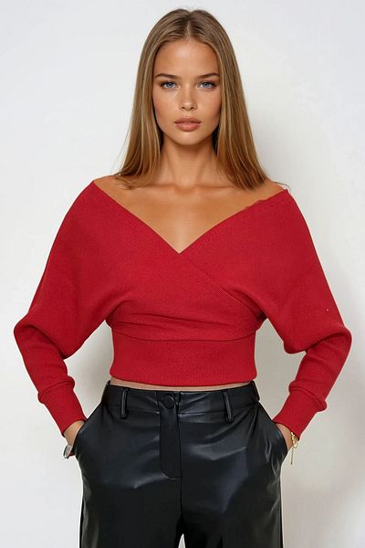 VAGGON Front Back V-Neck Double Breasted Blouse