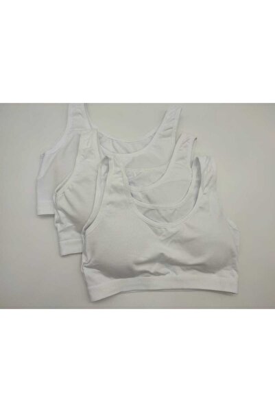 BEYAZTOPTAN 100% Cotton Girl's 3-Pack Training Wide Strap Bra