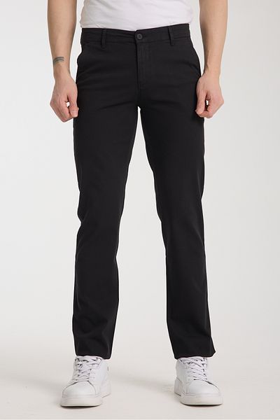 muzzo jeans Regular Fit Cotton Black Chino Trousers