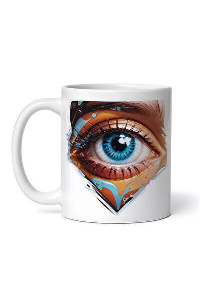OEM Εξατομικευμένη Λευκή Κούπα, Girl's Eyes, Inovatix®. 330ml