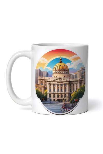 OEM Cană albă personalizată, Gara de Nord București, INOVATIX®. 330ml