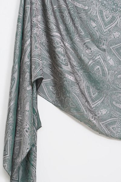 Mooncorn Liva Pattern Shine Line Shawl Emerald-Pink