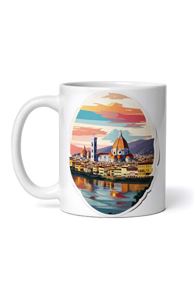 OEM Cană albă personalizată, Orașul Florența, Inovatix®. 330 ml