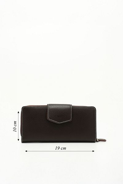 GÖNDERİ(R) Women's Brown Camel Horizontal Genuine Leather Wallet