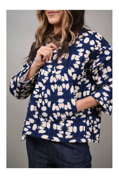 FASHIONLAND Jacheta Tip Sacou Matlasata Subtire Fara Nasturi Synergy Talie Unica Albastru