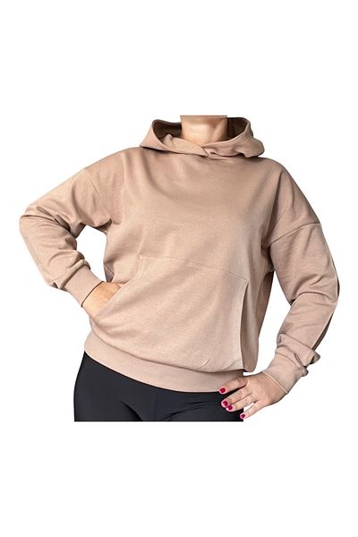 Merlot Oversize Kangaroo Pocket Hooded Sweatshirt