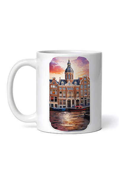 OEM Εξατομικευμένη Λευκή Κούπα, Amsterdam City On Canals, Inovatix®. 330ml