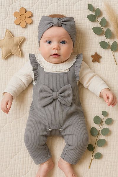 Babydonat بذلة من الدانتيل للفتيات الصغيرات - طقم مكون من قطعتين