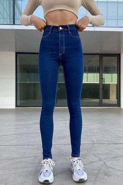 FashionForYou Blugi skinny Zayan, croială strâmtă, cu elastan suplimentar și talie înaltă, talie 34