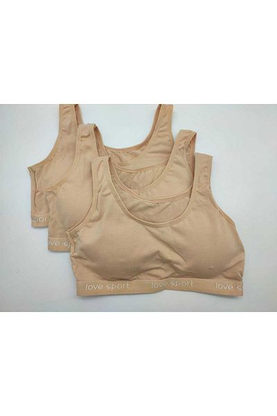 BEYAZTOPTAN 100% Cotton Girl's 3-Pack Training Wide Strap Bra