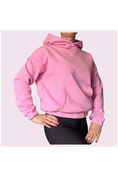 Merlot Oversize Kangaroo Pocket Hooded Sweatshirt