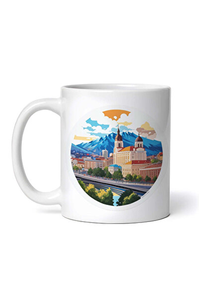 OEM Cană albă personalizată, peisaj oraș Craiova, INOVATIX®. 330ml