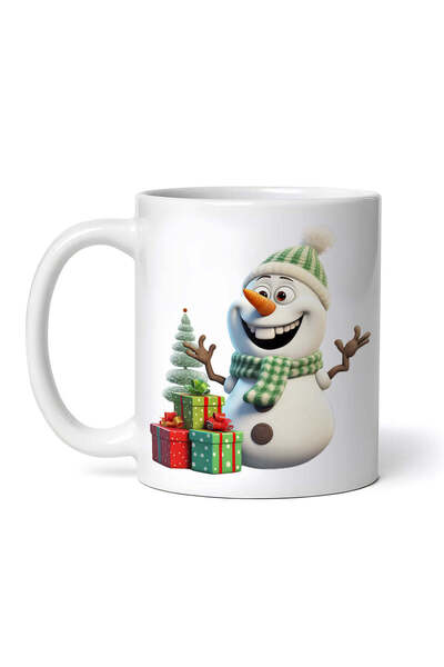 OEM Cană albă personalizată, Om de zăpadă cu cadouri de Crăciun, INOVATIX®. 3...