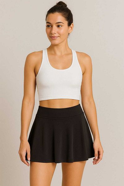 gigigiyim Sandy Fabric Women's Tennis Skirt with Shorts Black