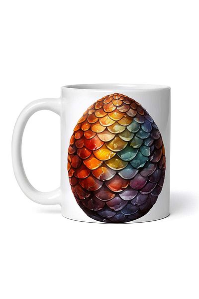 OEM Cană albă personalizată, Ou de dragon curcubeu, Inovatix®. 330 ml
