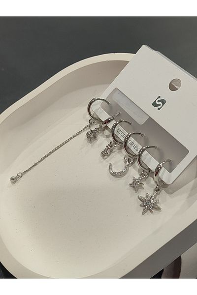 Bijutek Bijouterie Silver Cz - Pearls - Heart & Butterfly Pattern Dangle Multi Metal Women Earrings Jewelry 2