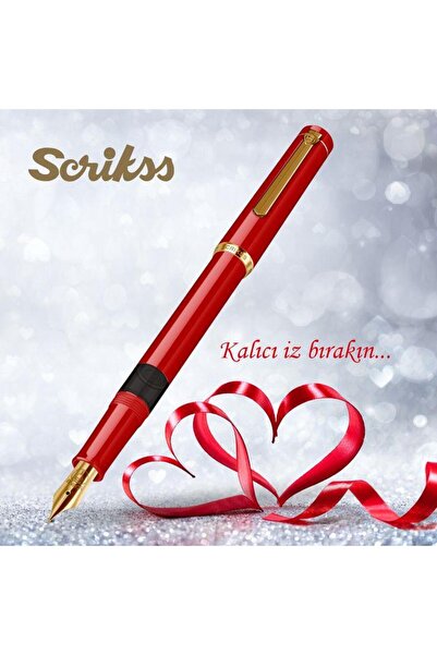 Scrikss Kişiye Özel Isimli Lüks Dolma Kalem 23k Altın Kaplama Ömür Boyu Garanti Kırmızı