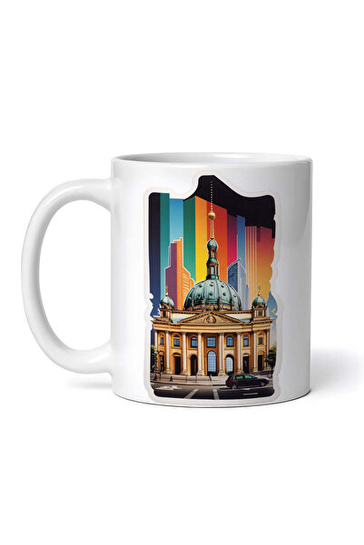 OEM Cană albă personalizată, insignă oraș Berlin, Inovatix®. 330 ml