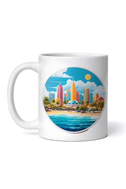 OEM Εξατομικευμένη Λευκή Κούπα, Cancun City, Inovatix®. 330ml