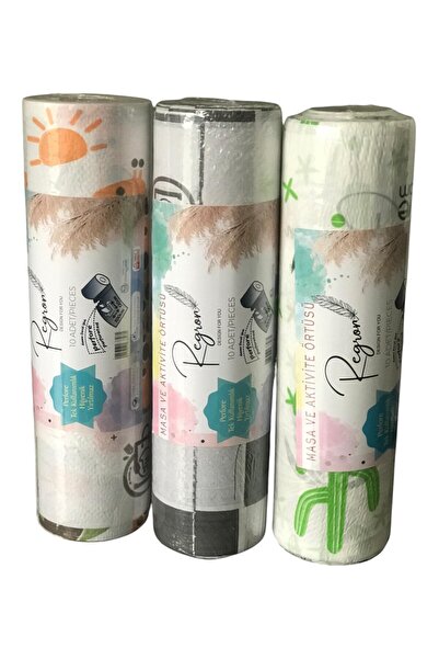 Regron Tek Kullanımlık Pratik Masa Aktivite Kullan At Piknik Kamp Örtüsü 3'lü Rulo Parti Örtüsü