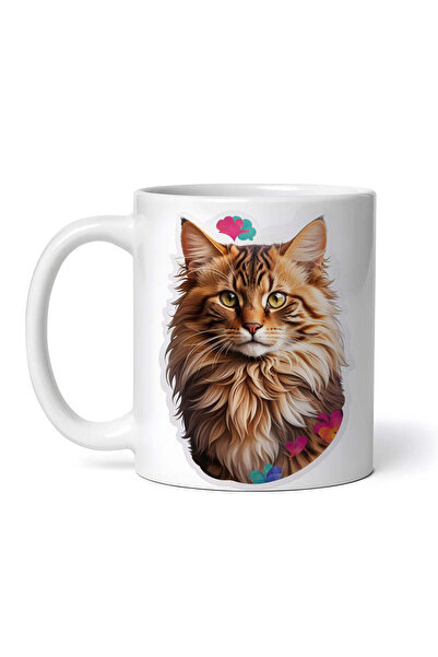 OEM Εξατομικευμένη λευκή κούπα, γάτα Σομαλίας, INOVATIX®. 330ml