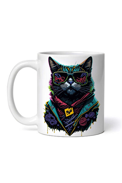 OEM Εξατομικευμένη λευκή κούπα, Η Γάτα με το Καπέλο, INOVATIX®. 330ml