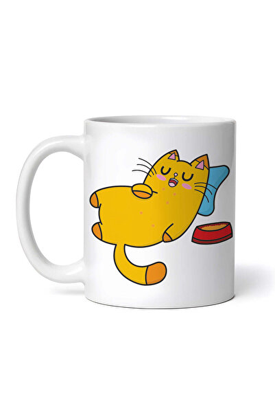 OEM Εξατομικευμένη λευκή κούπα, Sleepy Kitty, INOVATIX®. 330ml