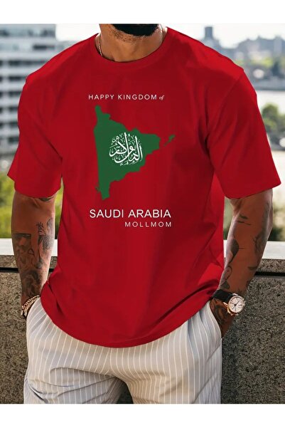 AZIZI TEKSTIL Arabic Calligraphy Graphic T-Shirt - Vibrant Orange Casual Spor...