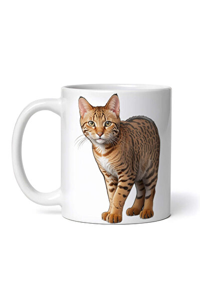 OEM Cană albă personalizată, Pisica Ocicat, INOVATIX®. 330ml