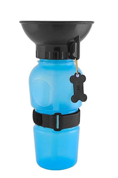 zola Portable dog bottle, 2in1, drinking bottle and water bowl, blue/black, 500 ml