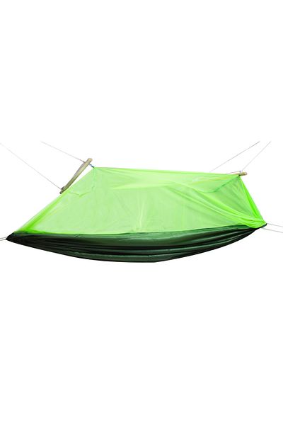 OEM Double Camping Hammock (2 persons), 200 x 100 cm + Mosquito Net, Green color