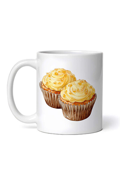 OEM Cană albă personalizată, Muffin cu cremă de vanilie, INOVATIX®. 330ml