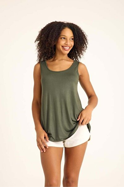 EFFE Βασικό βαμβακερό μπλουζάκι με χοντρές τιράντες σε γραμμή Α