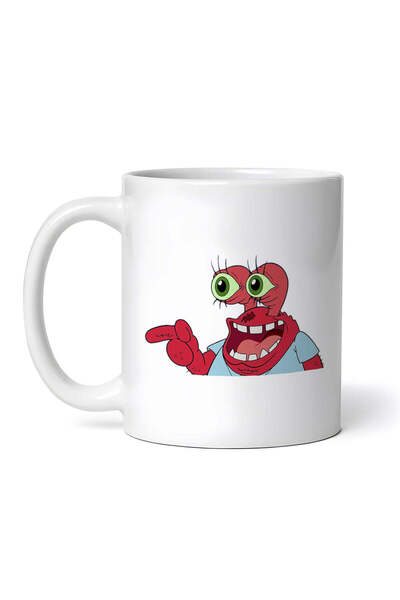 INOVATIX Personalized white mug, Mr. Krabs laughing Meme, INOVATIX®. 330ml