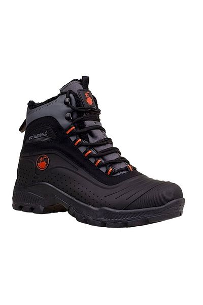 Liger Men's Black Trekking Boots - Wool, Non-Slip Rubber Sole, Zippered, Water and Cold Resistant