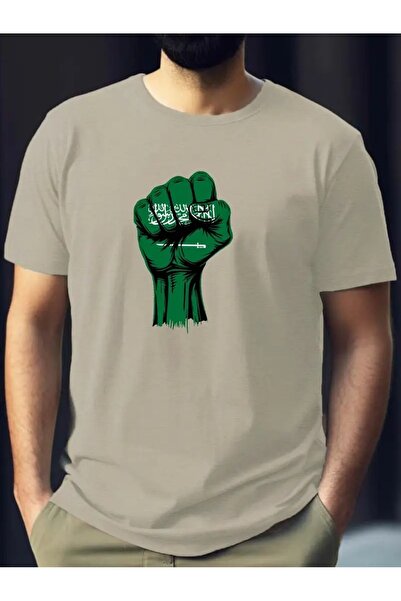 LAND MODA Ανδρικό μπλουζάκι με γραφικό σχέδιο με σημαία Σαουδικής Αραβίας - Ά...