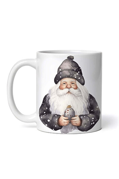 OEM Cană albă personalizată, pictură vintage cu Moș Crăciun, INOVATIX®. 330ml