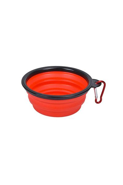 zola Portable pet bowl, foldable, plastic, 300 ml, red