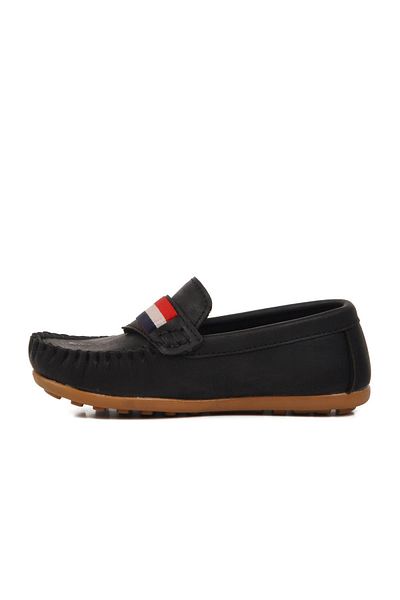 WALKWAY Black Boy's Daily Loafer Shoes