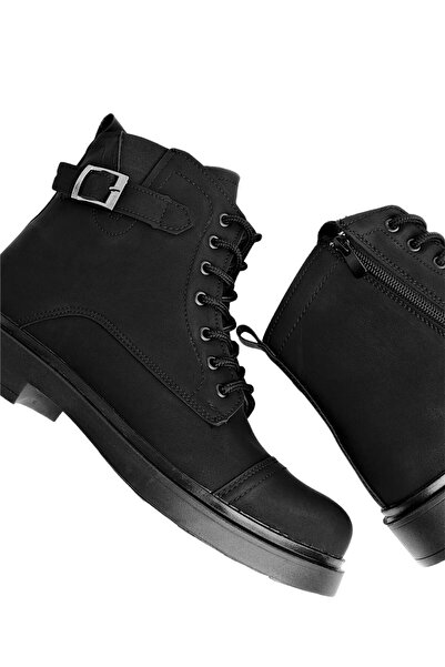 Liger Men's Black Boots - Zippered, Lace-Up and Buckle