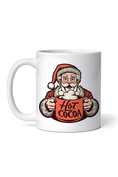 OEM Εξατομικευμένη λευκή κούπα, Άγιος Βασίλης ζεστό κακάο, INOVATIX®. 330ml