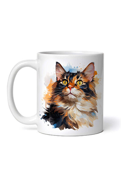 OEM Εξατομικευμένη λευκή κούπα, Γοητευτική Γάτα, INOVATIX®. 330ml