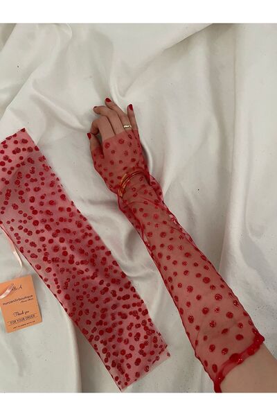 Nurcanilirboutique SİM DETAYLI HENNA ZARİF ÖZEL GÜN TAMAMLAYICI ELDİVEN&KOLLUK