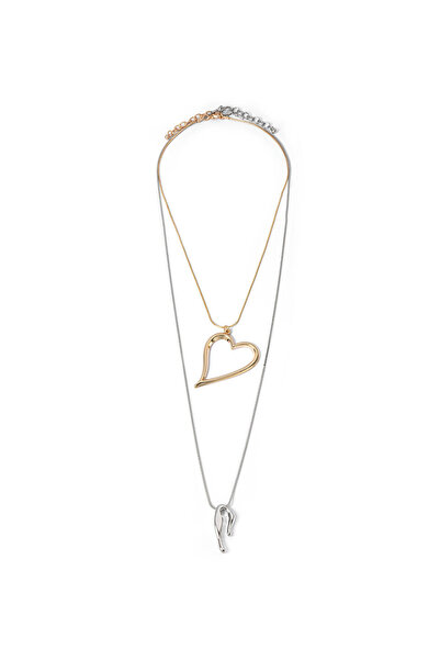 Twist ÇİFT RENKLİ KALPLİ KOLYE