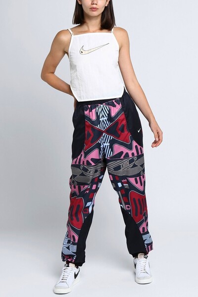 Nike Woven Print&Graphic Oversize High Rise Joggers Kadın Dokuma Oversize Eşofman Altı Siyah Pembe