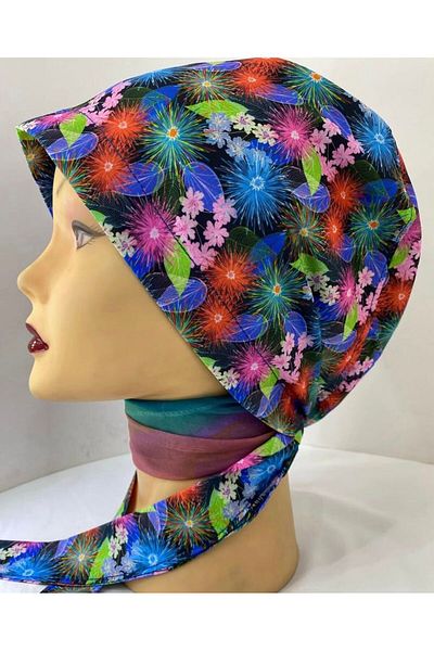 ONURTEKS İŞ ELBİSELERİ Lycra, Doctor, Nurse, Hospital, Health Worker, Medical Bonnet & Surgical Hijab Bonnet, Patterned, Colorful