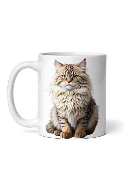 OEM Εξατομικευμένη λευκή κούπα, Γάτα Σιβηρίας, INOVATIX®. 330ml