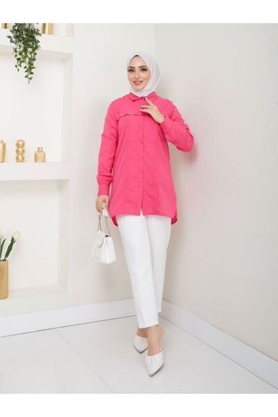 SHİROSA τούνικ χιτζάμπ με λεπτομέρεια από πέτρα